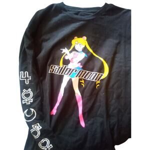 Men’s Sailor Moon Graphic T-Shirt Black 2XL – Anime Manga Streetwear Tee